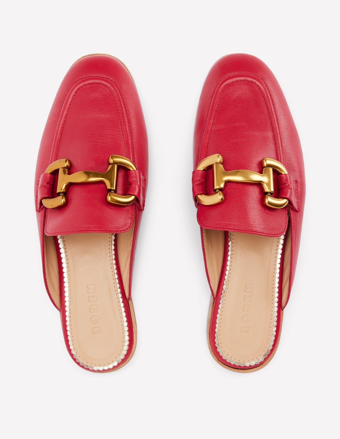 Boden Iris Snaffle Mule Loafers - Red
