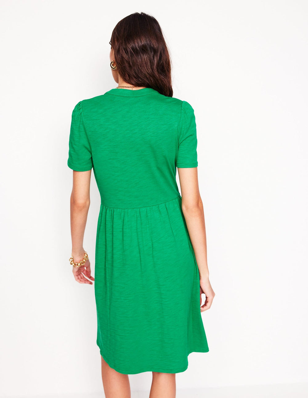 Boden Naomi Short Sleeve Dress - Teal Stamp