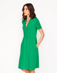 Boden Naomi Short Sleeve Dress - Teal Stamp