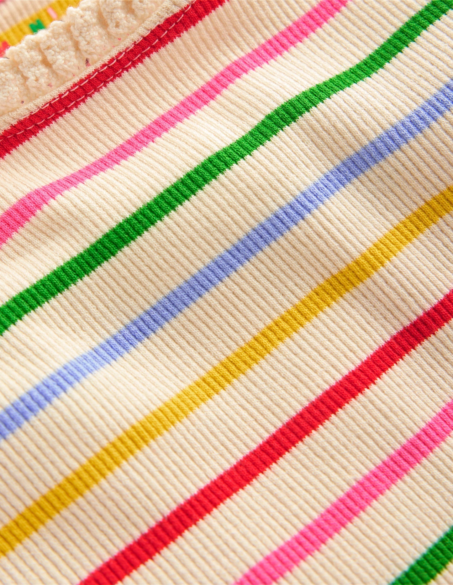 Boden Short Sleeve Ribbed T-shirt - Multi Stripe