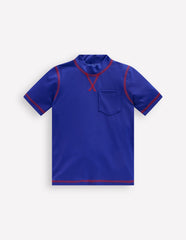 Boden Short Sleeve Rash Vest - Bright Blue