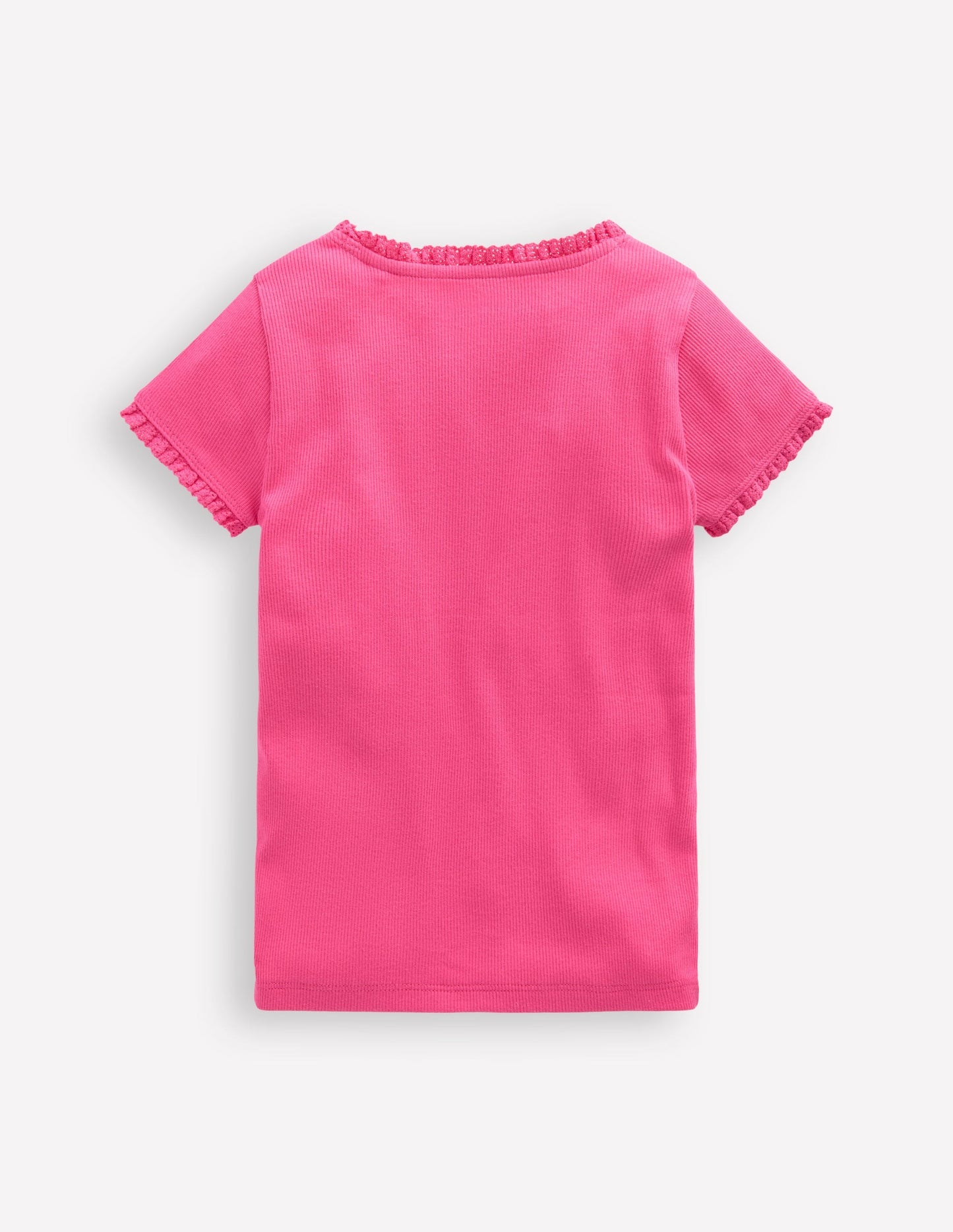 Boden Short Sleeve Ribbed T-shirt - Flamingo Pink