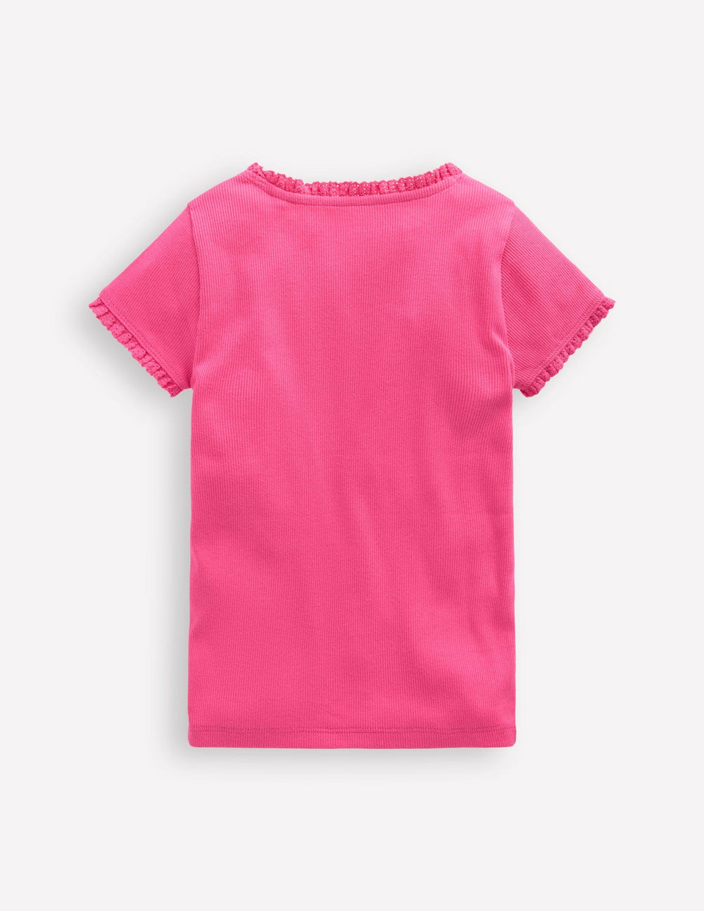 Boden Short Sleeve Ribbed T-shirt - Flamingo Pink