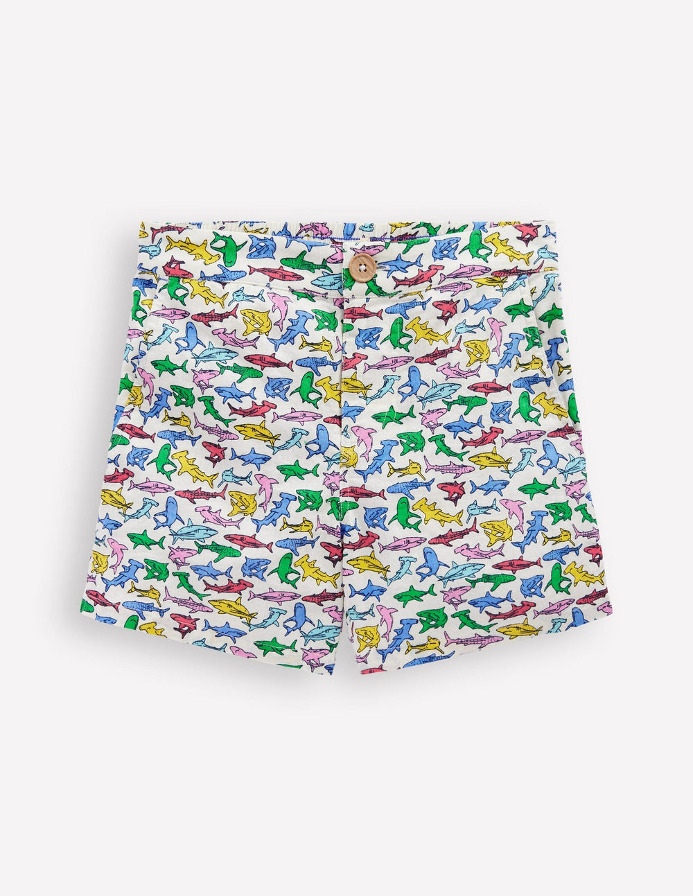 Boden Cotton Linen Shorts - Multi Micro Sharks