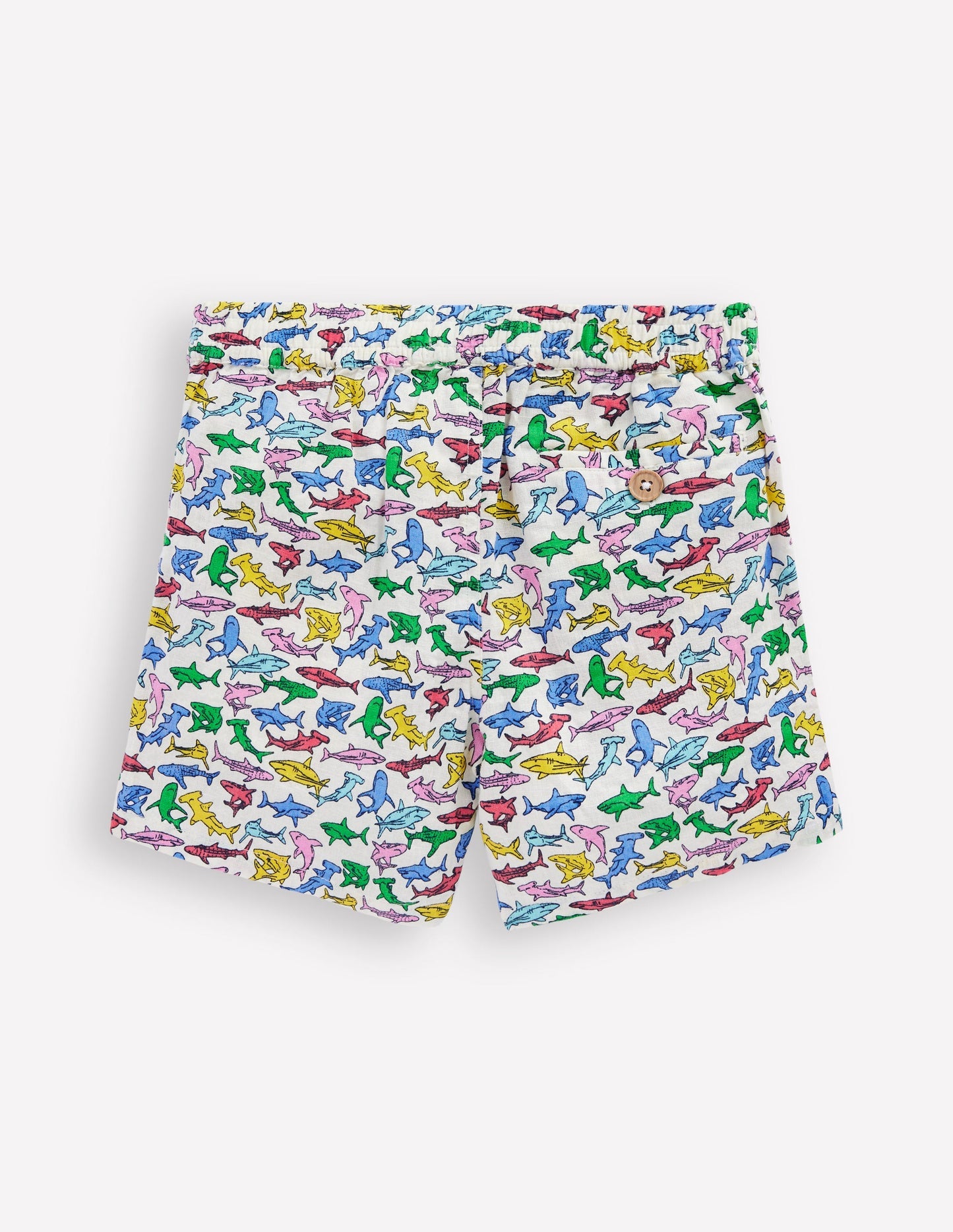 Boden Cotton Linen Shorts - Multi Micro Sharks
