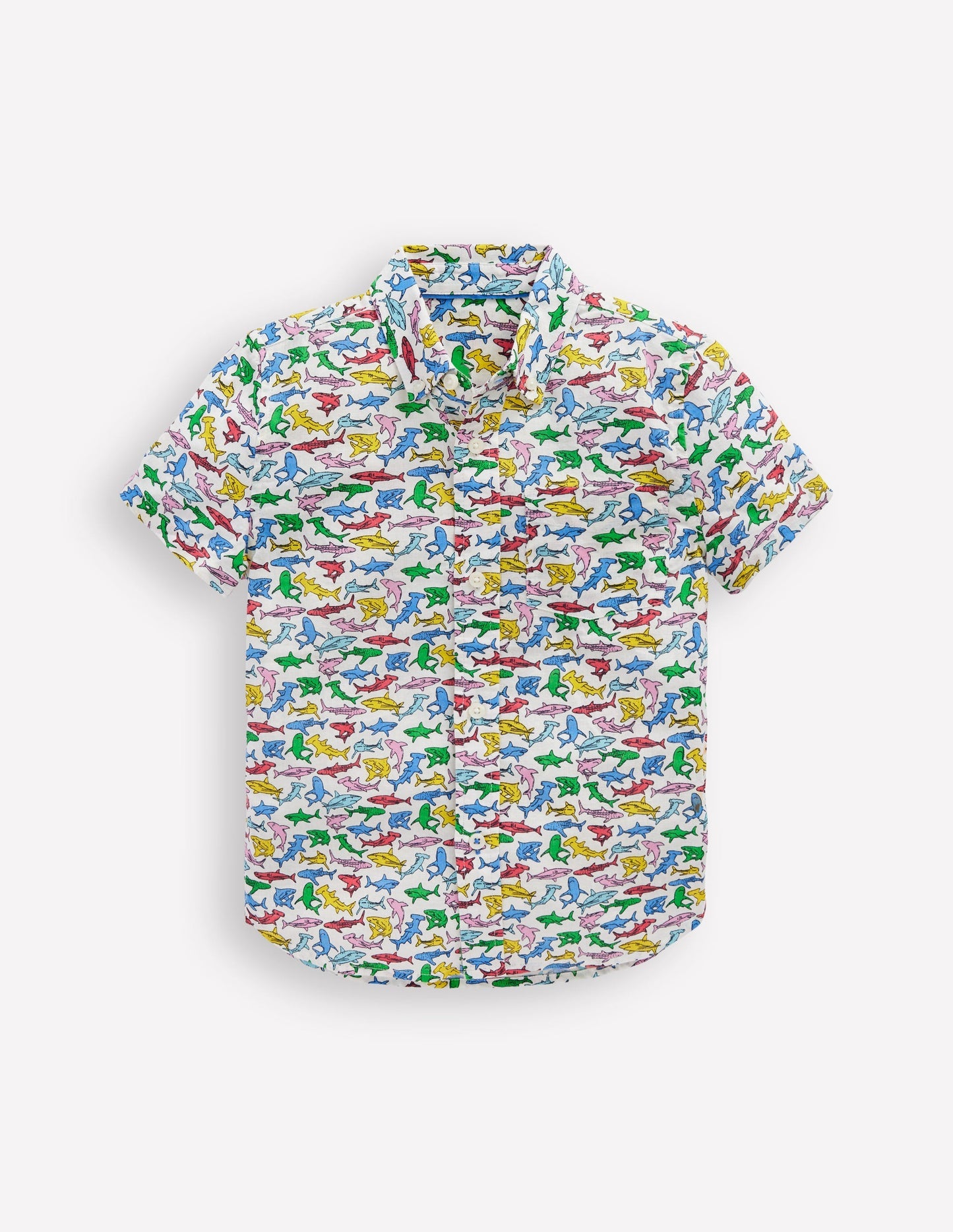 Boden Cotton Linen Shirt - Multi Sharks