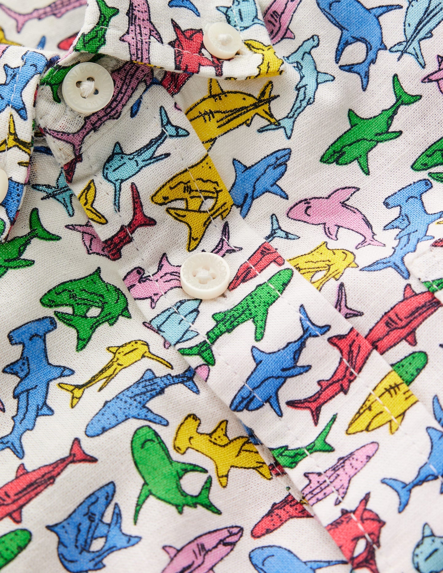 Boden Cotton Linen Shirt - Multi Sharks