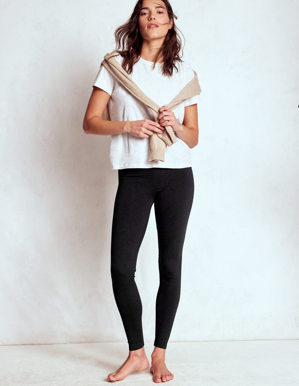 Boden High Rise Jersey Leggings - Black