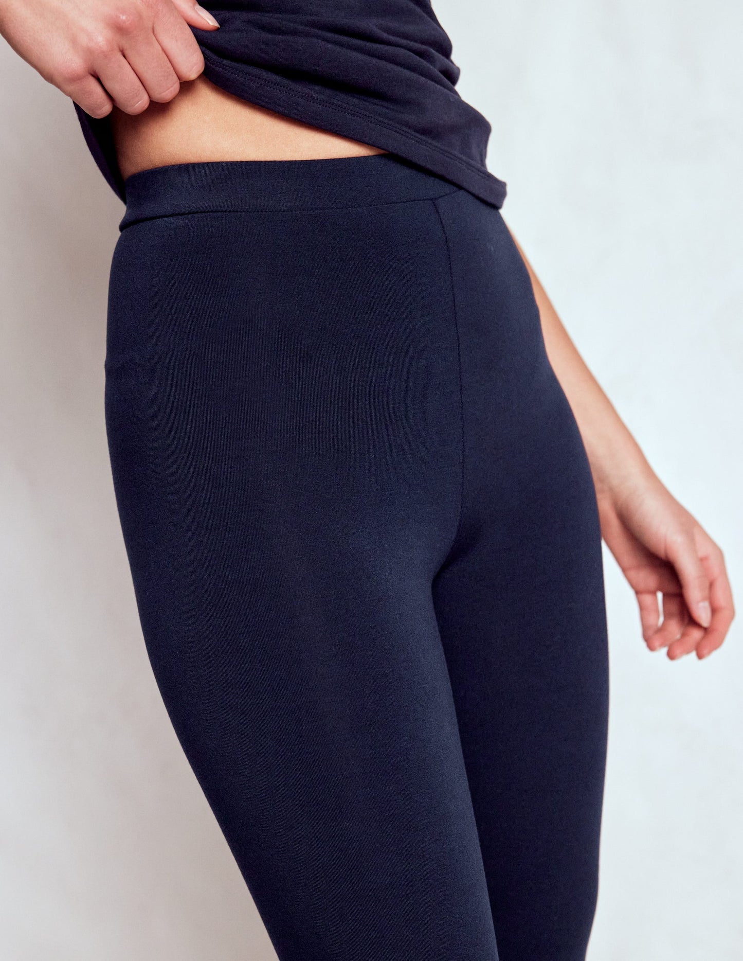 Boden High Rise Jersey Leggings - Navy