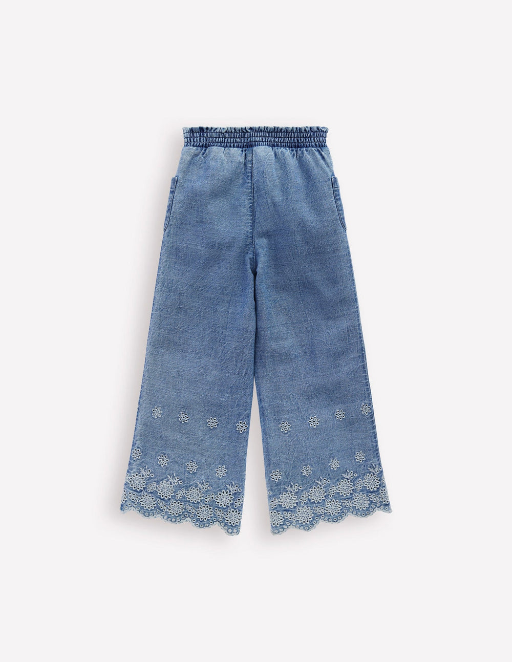 Boden Broderie Hem Pants - Denim