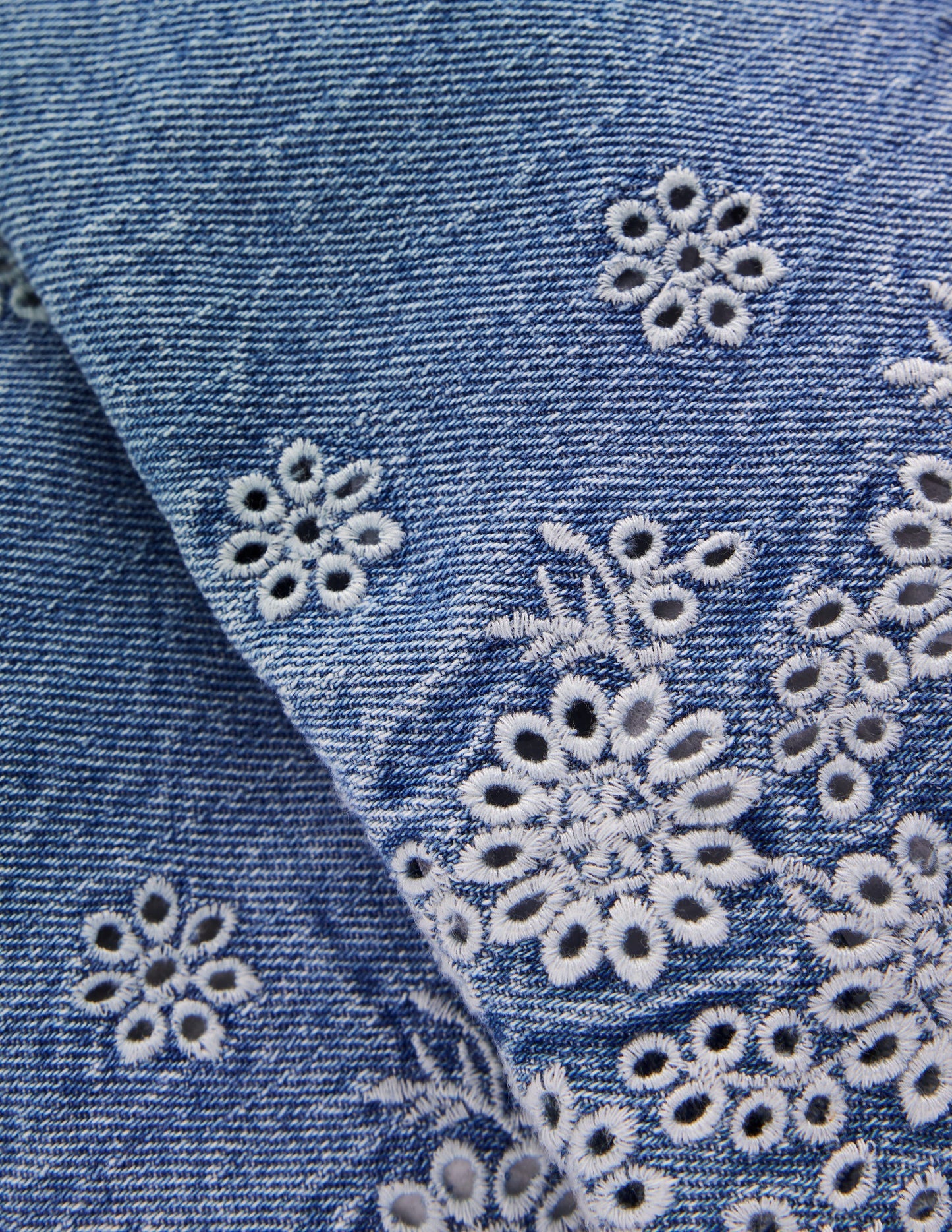 Boden Broderie Hem Pants - Denim