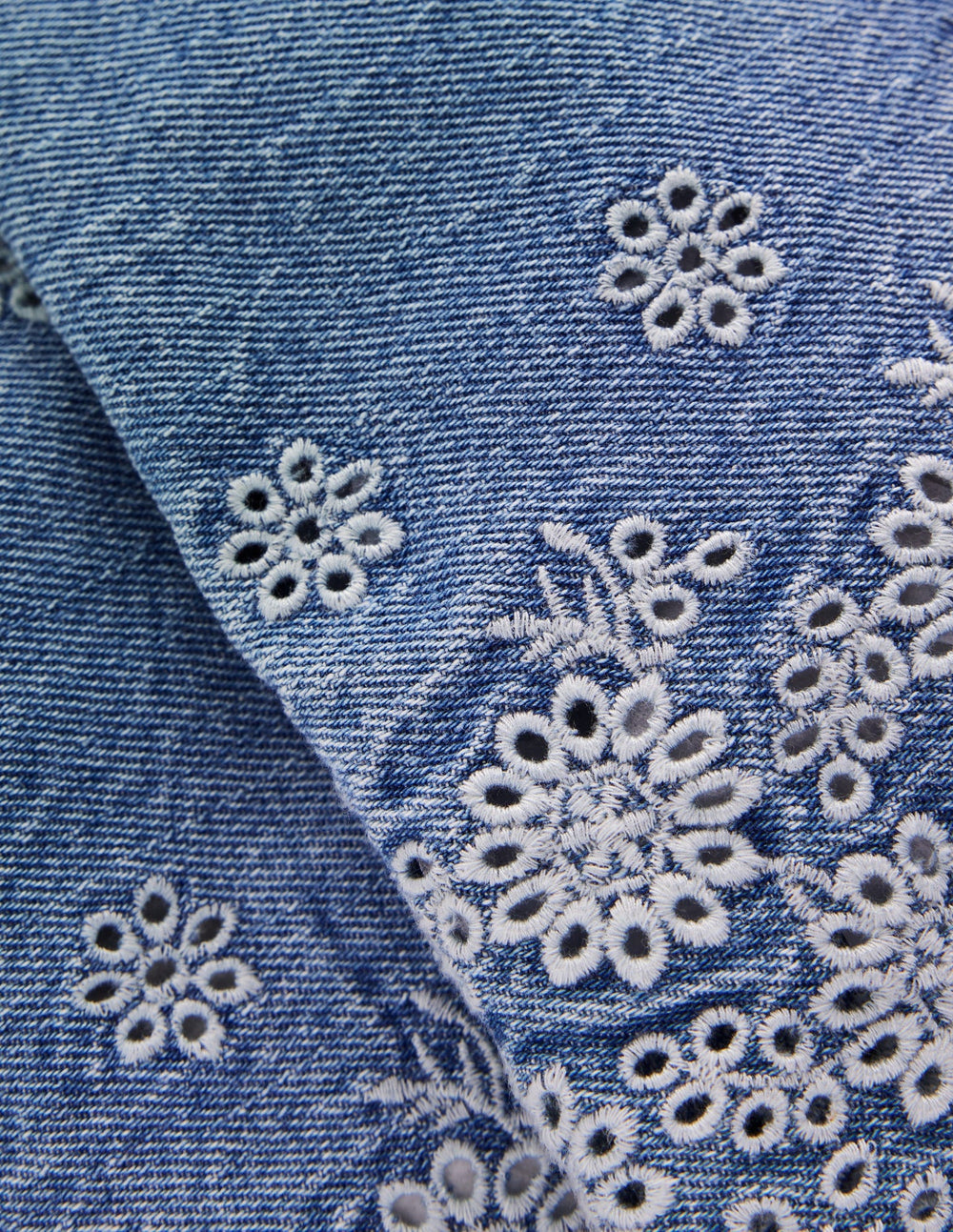 Boden Broderie Hem Pants - Denim