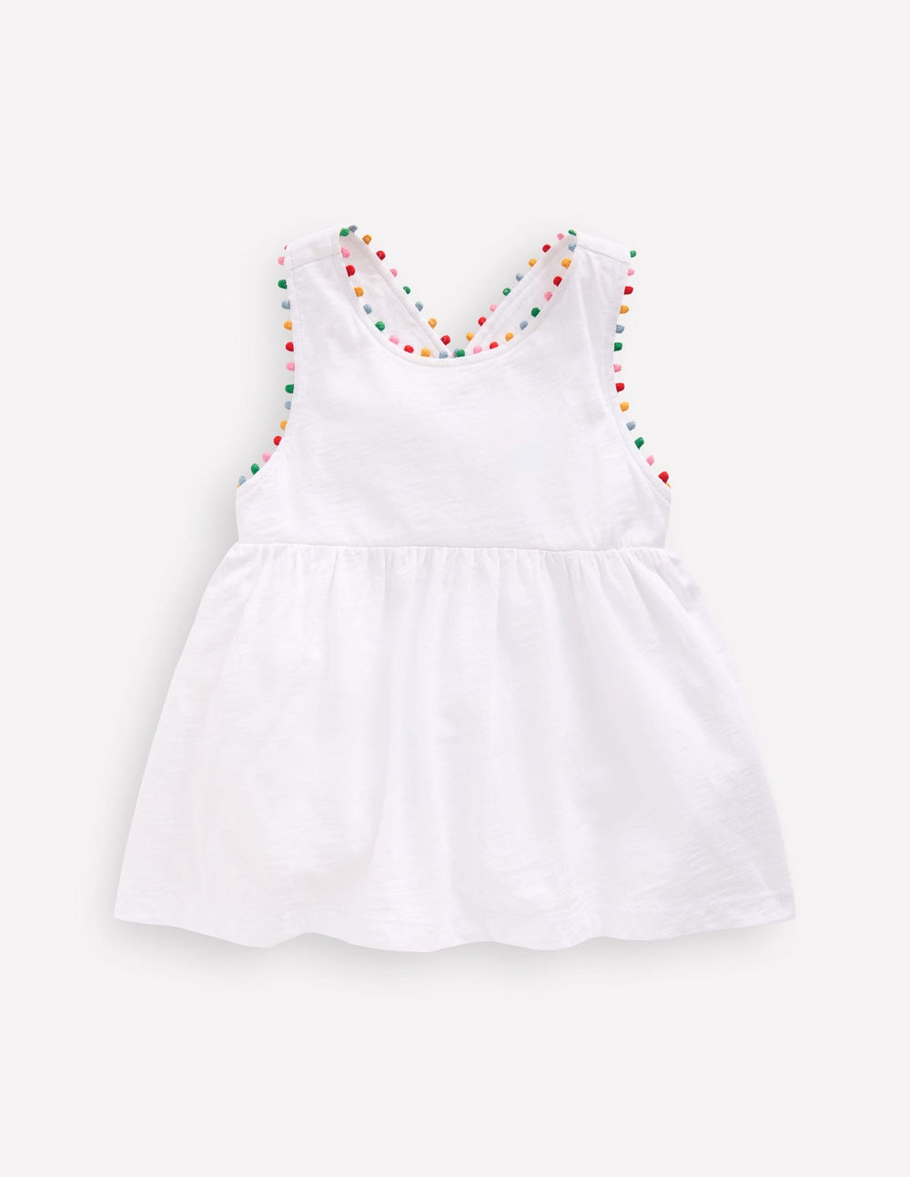 Boden Cross - back Pom Top - White