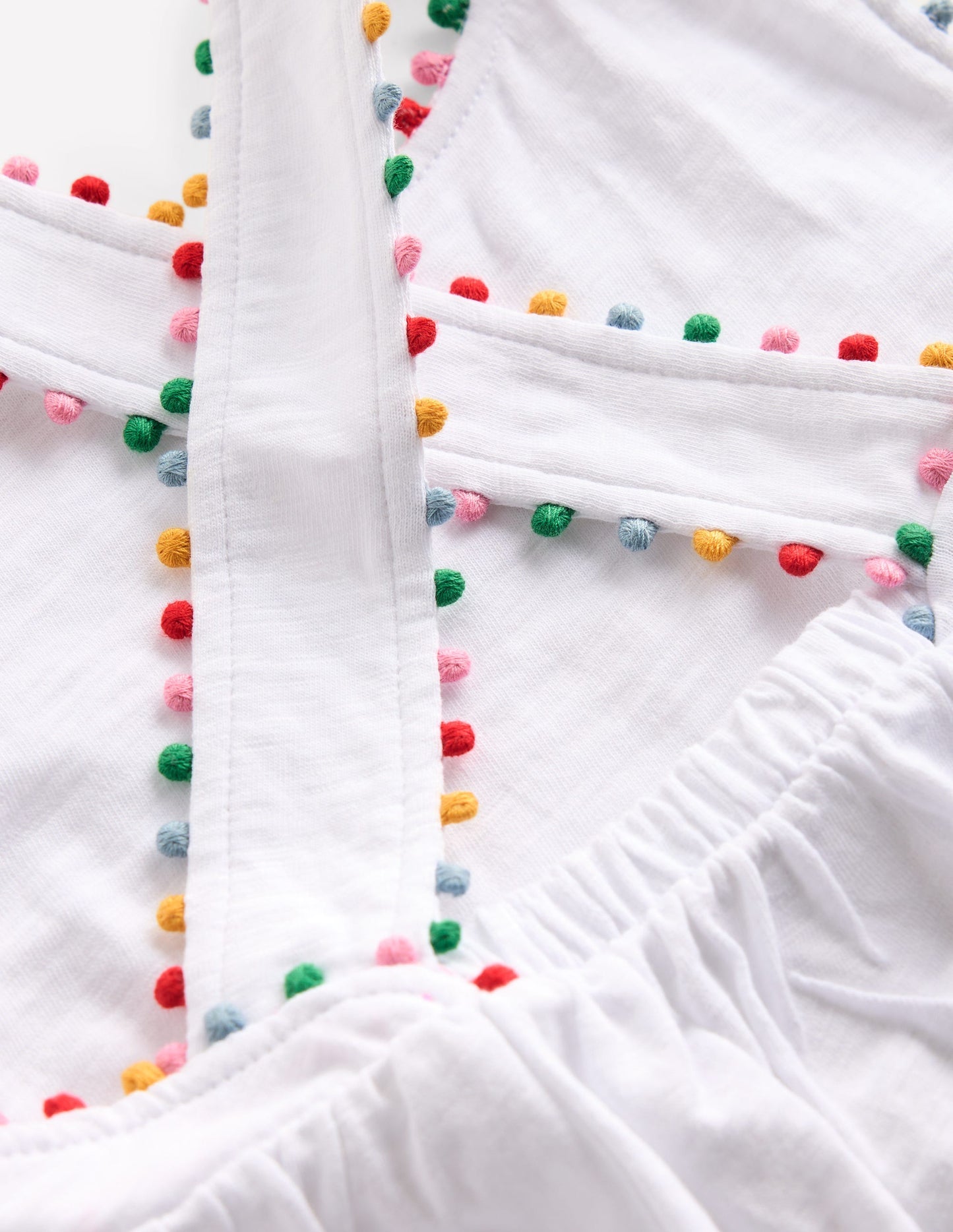 Boden Cross - back Pom Top - White