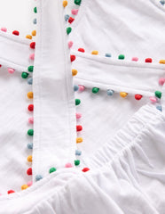 Boden Cross - back Pom Top - White