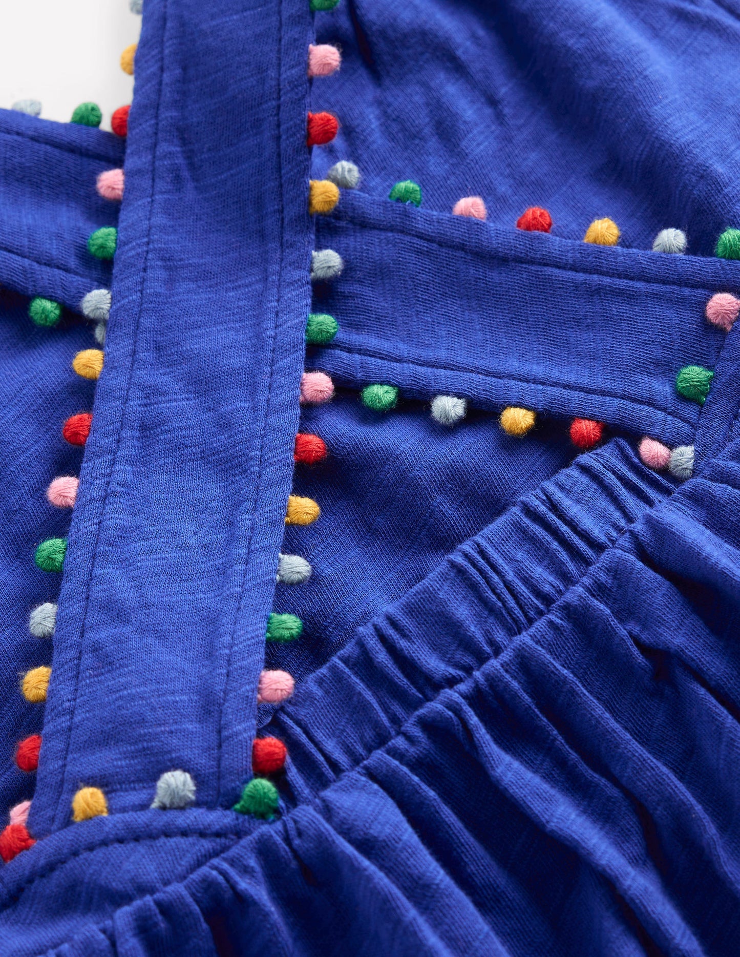 Boden Cross - back Pom Top - Bright Blue