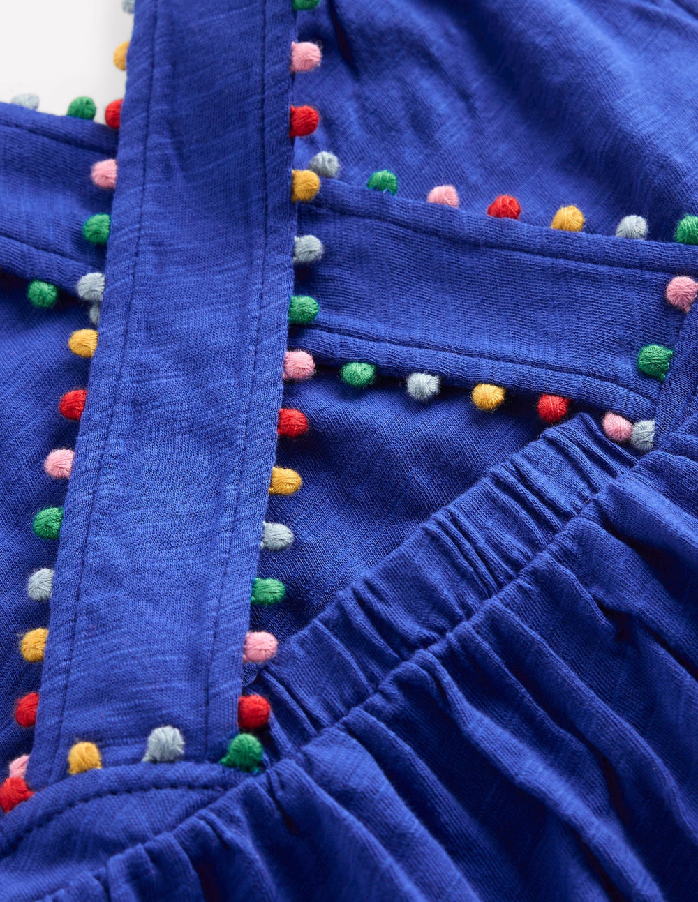 Boden Cross - back Pom Top - Bright Blue