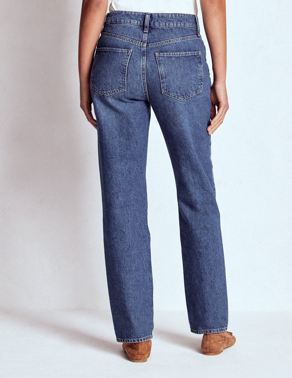 Boden High Rise Rigid Straight Jeans - Mid Vintage