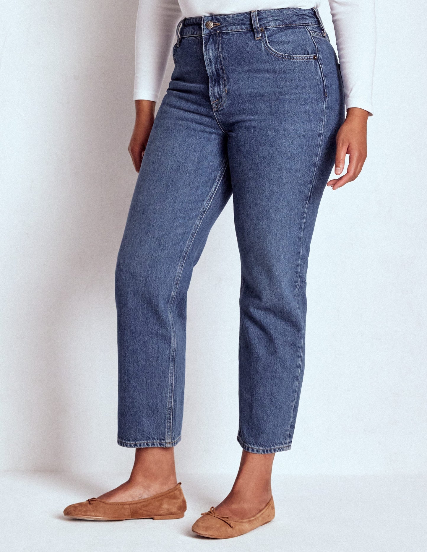 Boden High Rise Rigid Straight Jeans - Mid Vintage