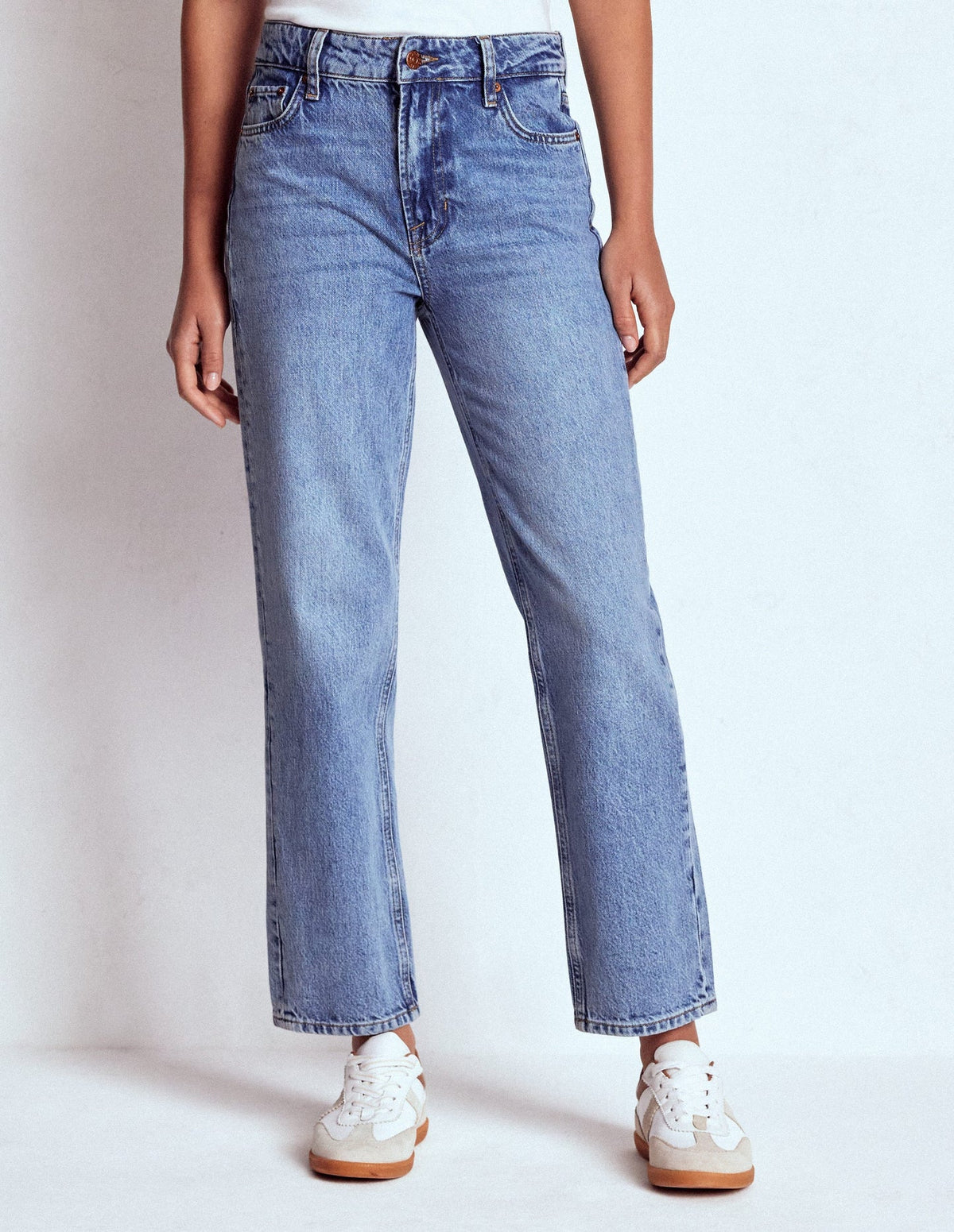 Boden High Rise Rigid Straight Jeans - Light Vintage