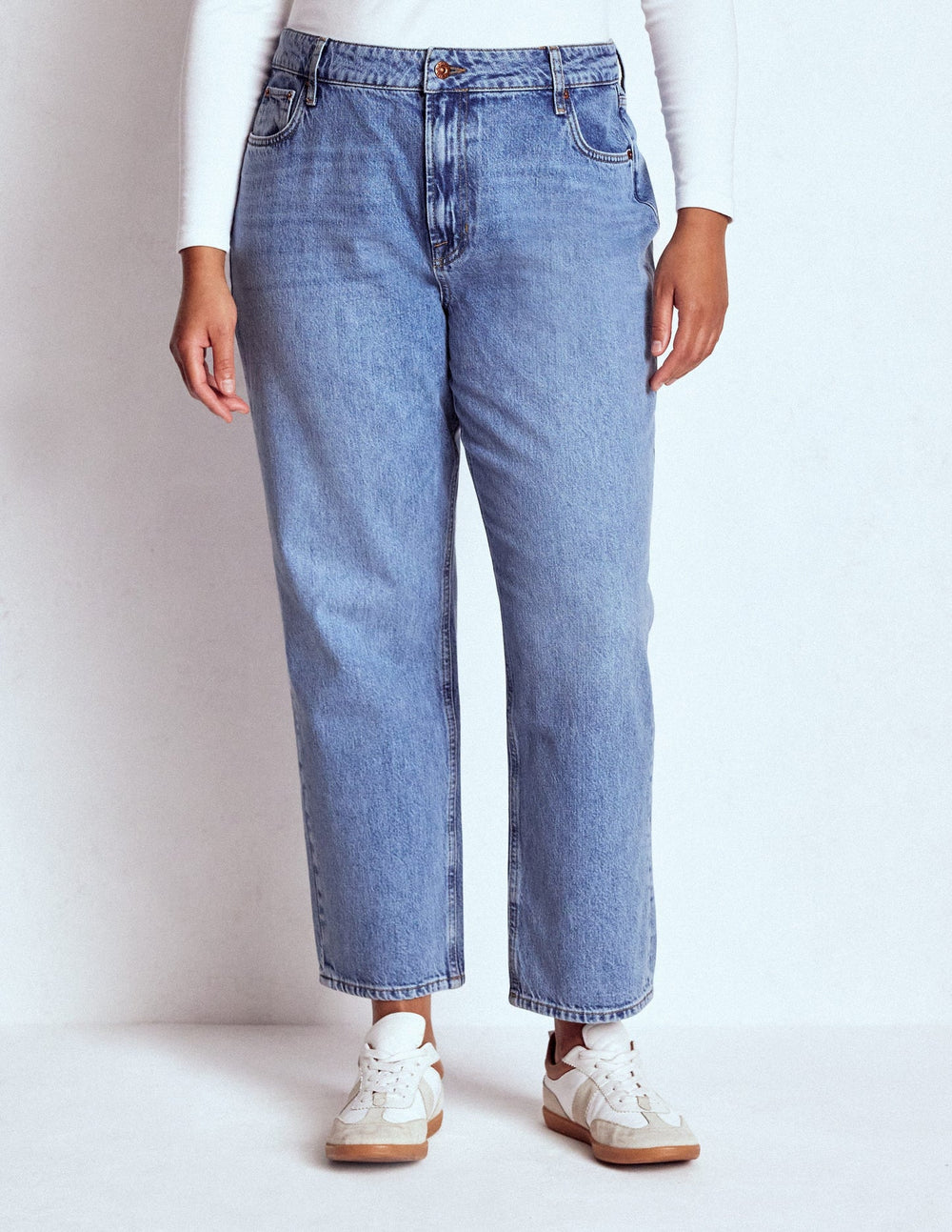 Boden High Rise Rigid Straight Jeans - Light Vintage