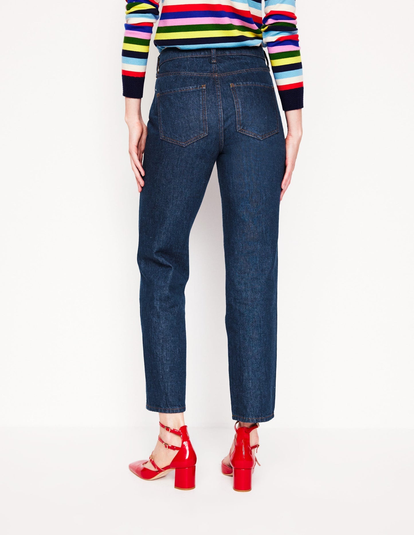 Boden High Rise Rigid Straight Jeans - Indigo Rinse