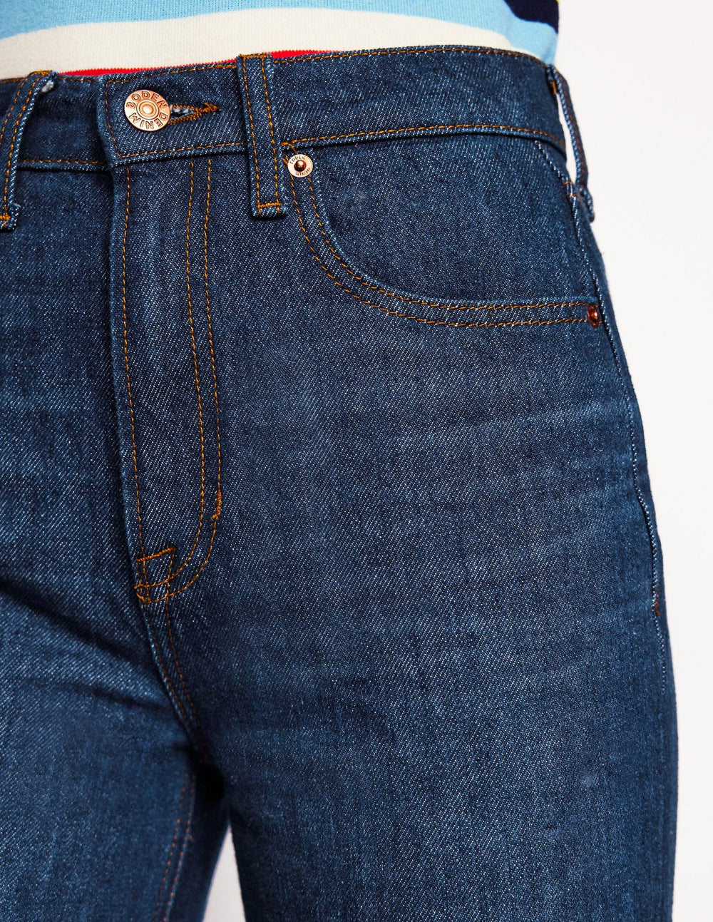 Boden High Rise Rigid Straight Jeans - Indigo Rinse