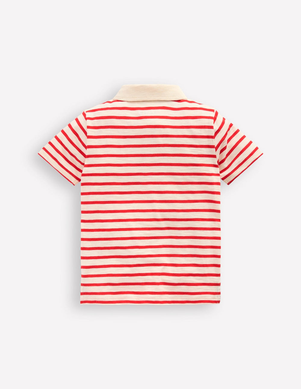 Boden Slub Polo Shirt - Poppy Red/ Ivory
