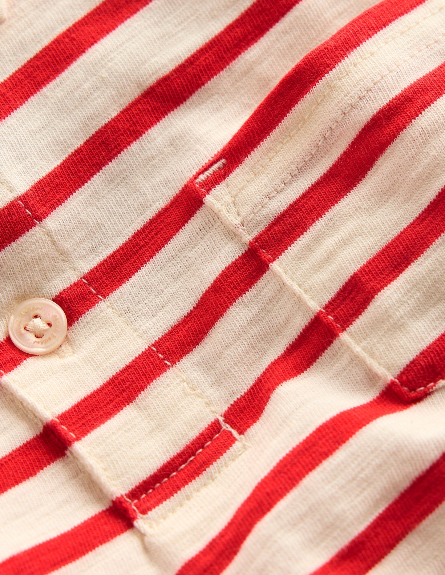 Boden Slub Polo Shirt - Poppy Red/ Ivory