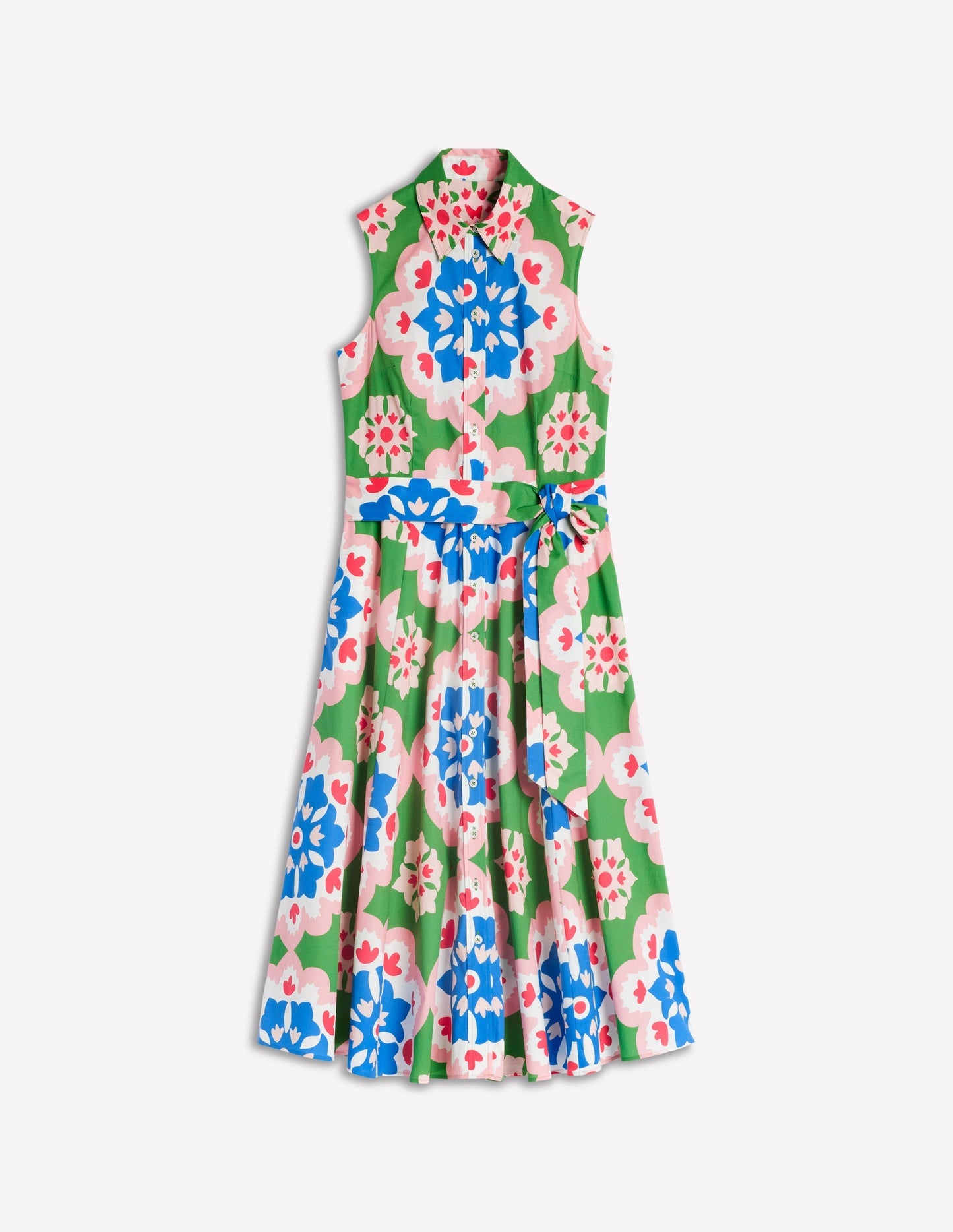 Boden Amy Sleeveless Shirt Dress - Multi, Bloom Geo