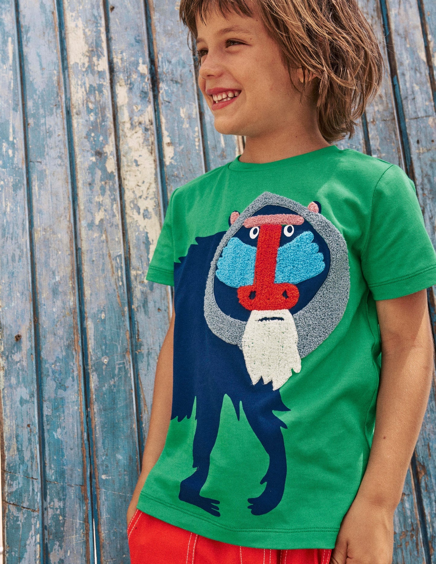 Boden Fun Graphic T-shirt - Sapling Green Baboon