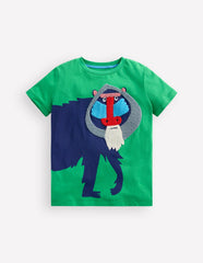 Boden Fun Graphic T-shirt - Sapling Green Baboon