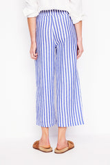 Boden Cropped Double Cloth Pants - Bright Blue Stripe
