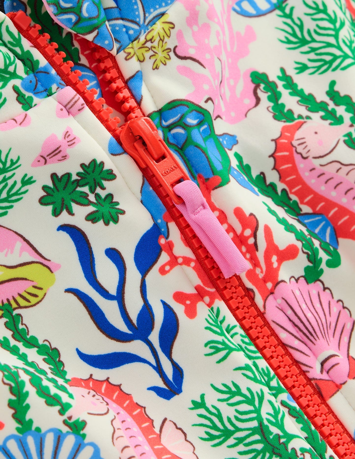 Boden Short - sleeved Swimsuit - Multi Coral Cove
