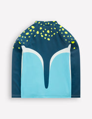 Boden Logo Rash Vest - Caribbean Blue Stingray