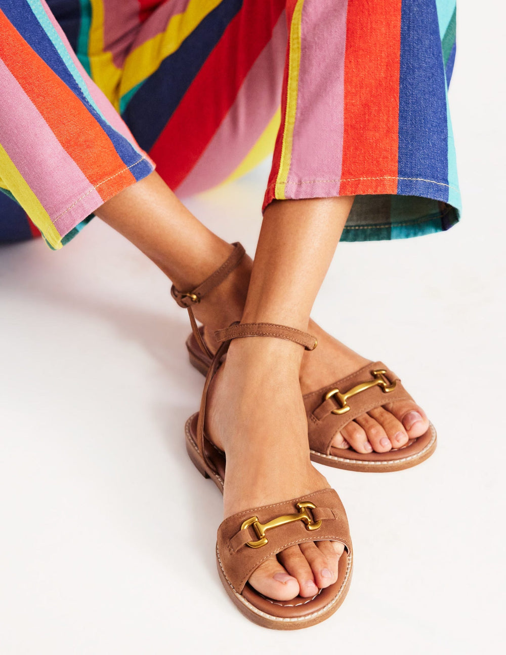 Boden Iris Snaffle Flat Sandals - Ginger Snap