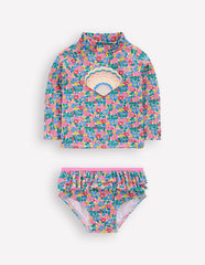Boden Frilly Rash Vest Set - Multi Flowerbed Shell