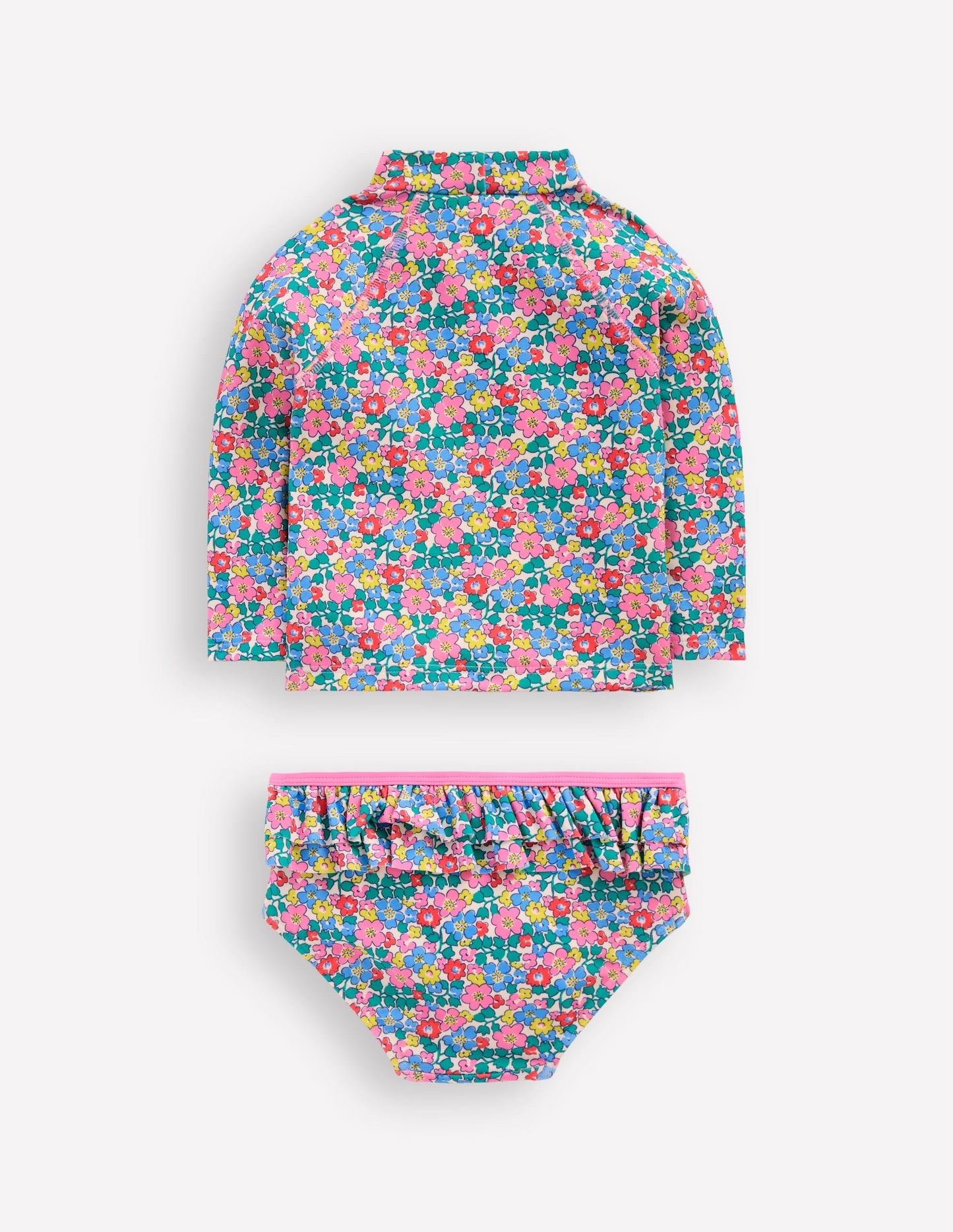 Boden Frilly Rash Vest Set - Multi Flowerbed Shell