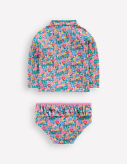 Boden Frilly Rash Vest Set - Multi Flowerbed Shell