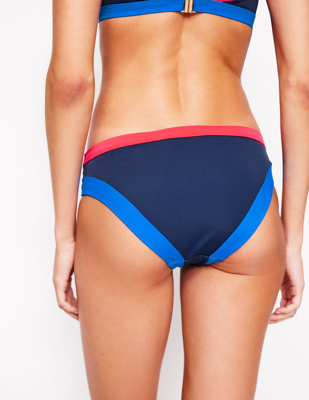 Boden Santorini Bikini Bottoms - Navy/ Coral Punch Pink/ Blue