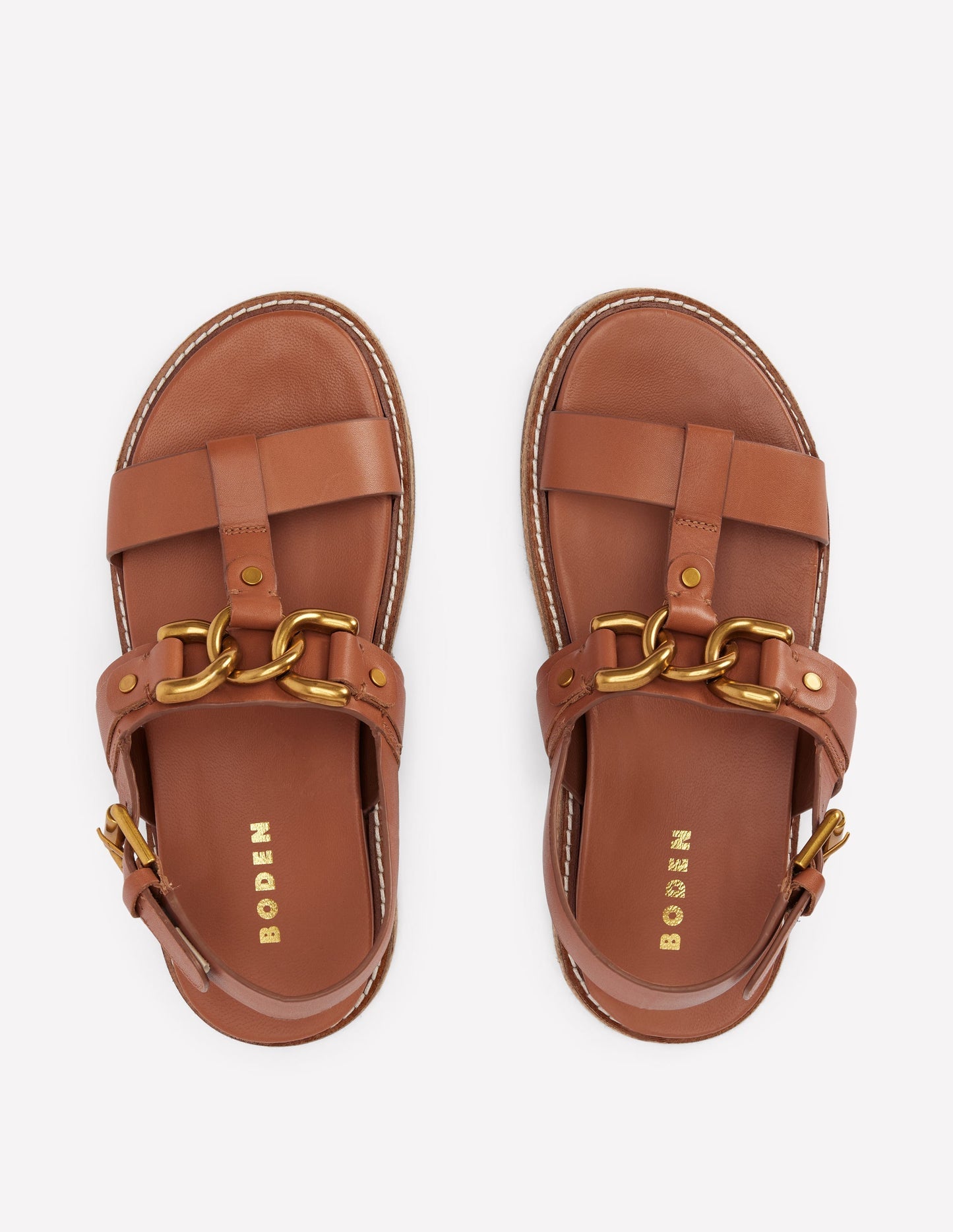 Boden Hardware Detail Footbed Sandal - Tan
