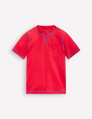 Boden Short Sleeve Rash Vest - Poppy Red