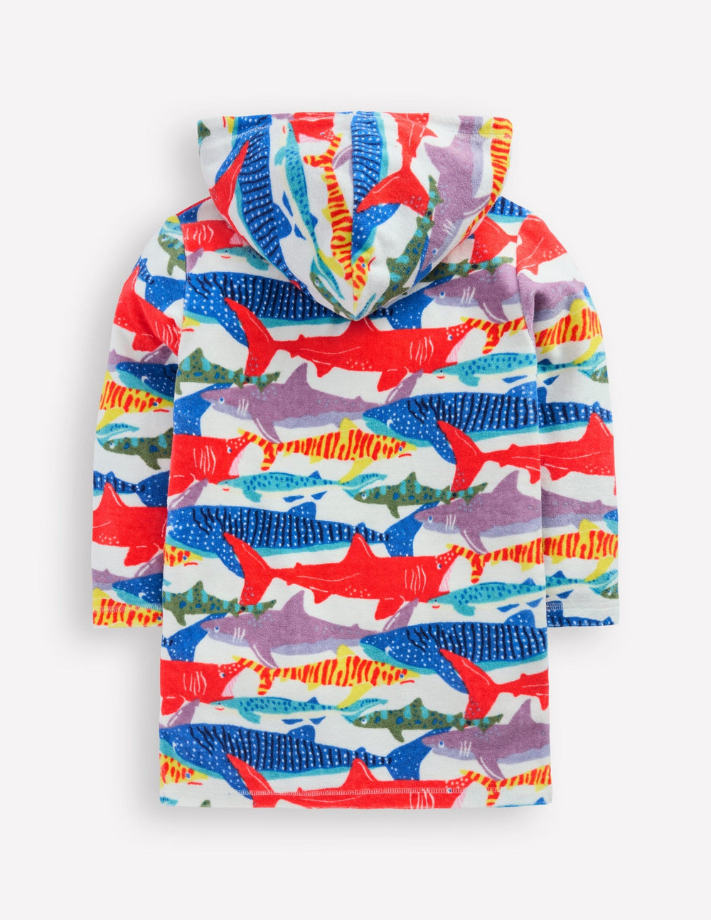 Boden Towelling Zip - Up Throw - On - Ivory Riso Shark