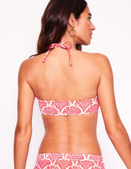 Boden Milos Smocked Bikini Top - Jam Red, Blossomy