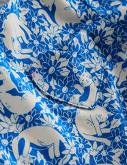 Boden Heart Pocket Fun Jersey Dress - Kingfisher Blue Kitten Meadow