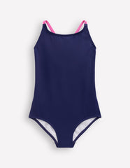 Boden Selena Rainbow Strap Swimsuit - College Navy
