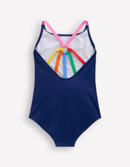 Boden Selena Rainbow Strap Swimsuit - College Navy