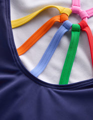 Boden Selena Rainbow Strap Swimsuit - College Navy