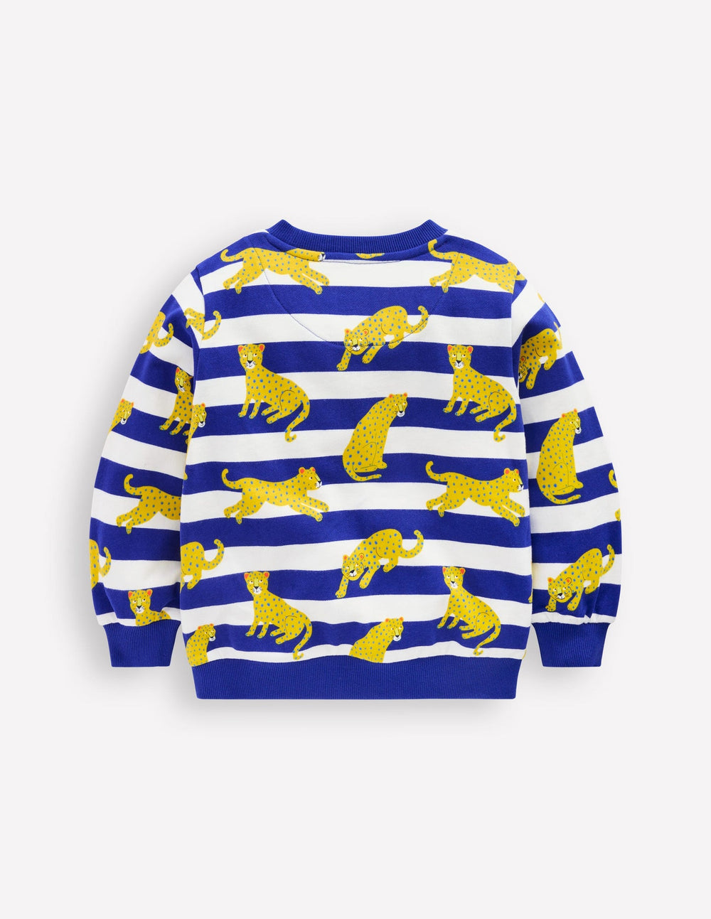 Boden Printed Sweatshirt - Bright Blue Leopard Stripe