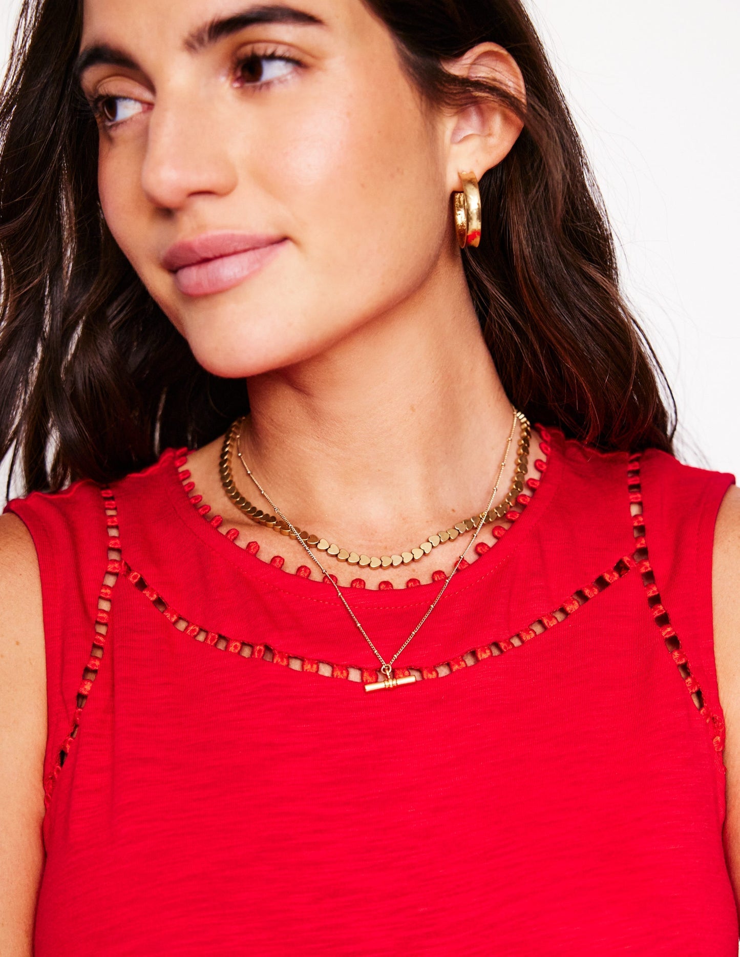 Boden Mila Trim Tiered Jersey Dress - Poppy Red